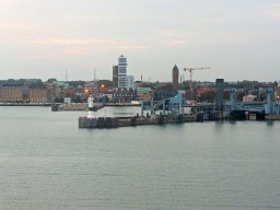 Einfahrt in den Fährhafen von Trelleborg